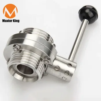 

MK 1" 1-1/4" 1-1/2" 2" 25mm-51mm Sanitary Stainless Steel SS304 Round Male Threaded Concentric Manual Butterfly Valve DN25-DN50