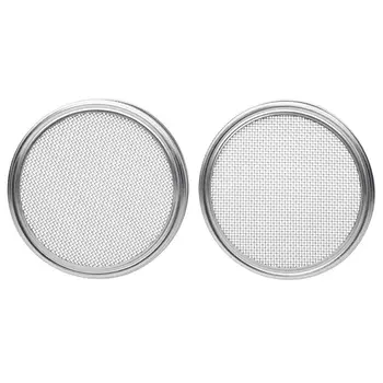 

Stainless Steel Sprouting Lids for Wide Mouth Mason Jars - Strainer Lid for Canning Jars and Seed Sprouting Sn