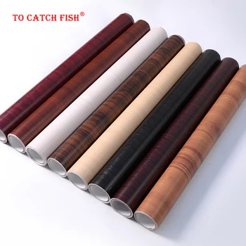 

Wood grain Home Decor Furniture Vinyl Wrap Waterproof Wall Sticker Self Adhesive PVC Wallpaper Kitchen Desk Door Decorative Film