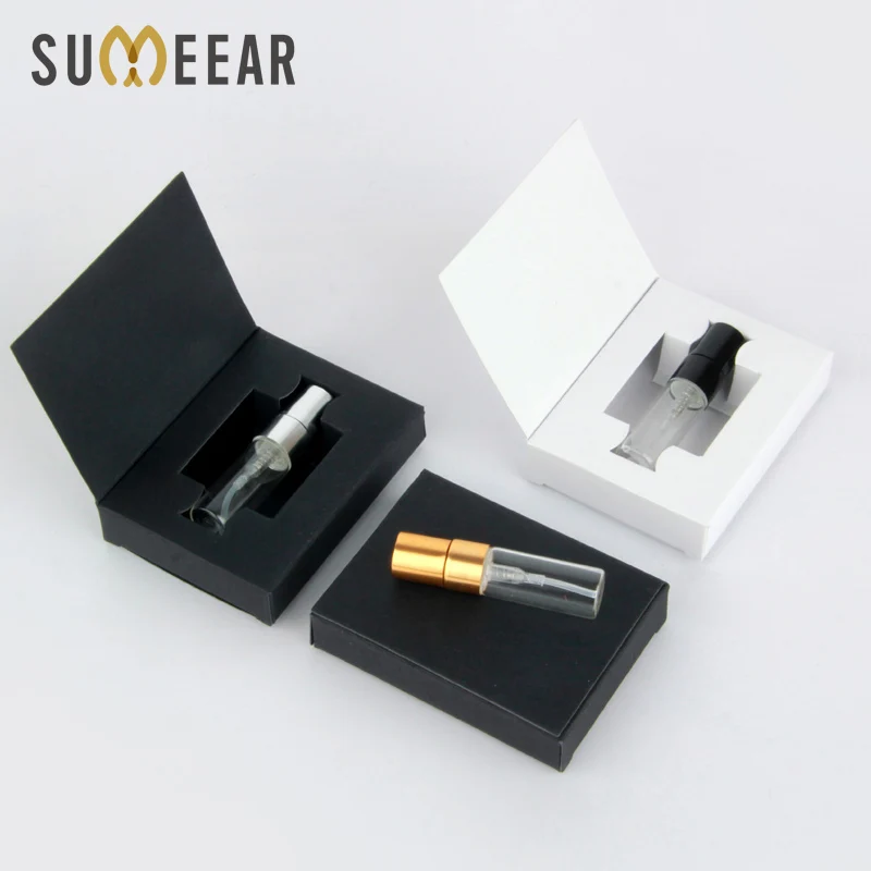 미니 향수 병, 분무기 및 유리 향수 병, 맞춤형 로고, 포장 상자, 50 개, 3ml..