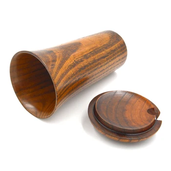 

220ML Natural Wooden Coffee Tea Cups with Lid Beer Juice Milk Water Cups Wholesale Drinkware