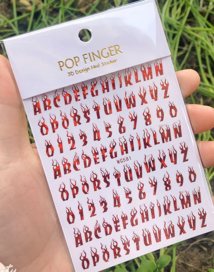 1PCS Multi-Color Laser Reflective Alphabet Nail Art Sticker Kit