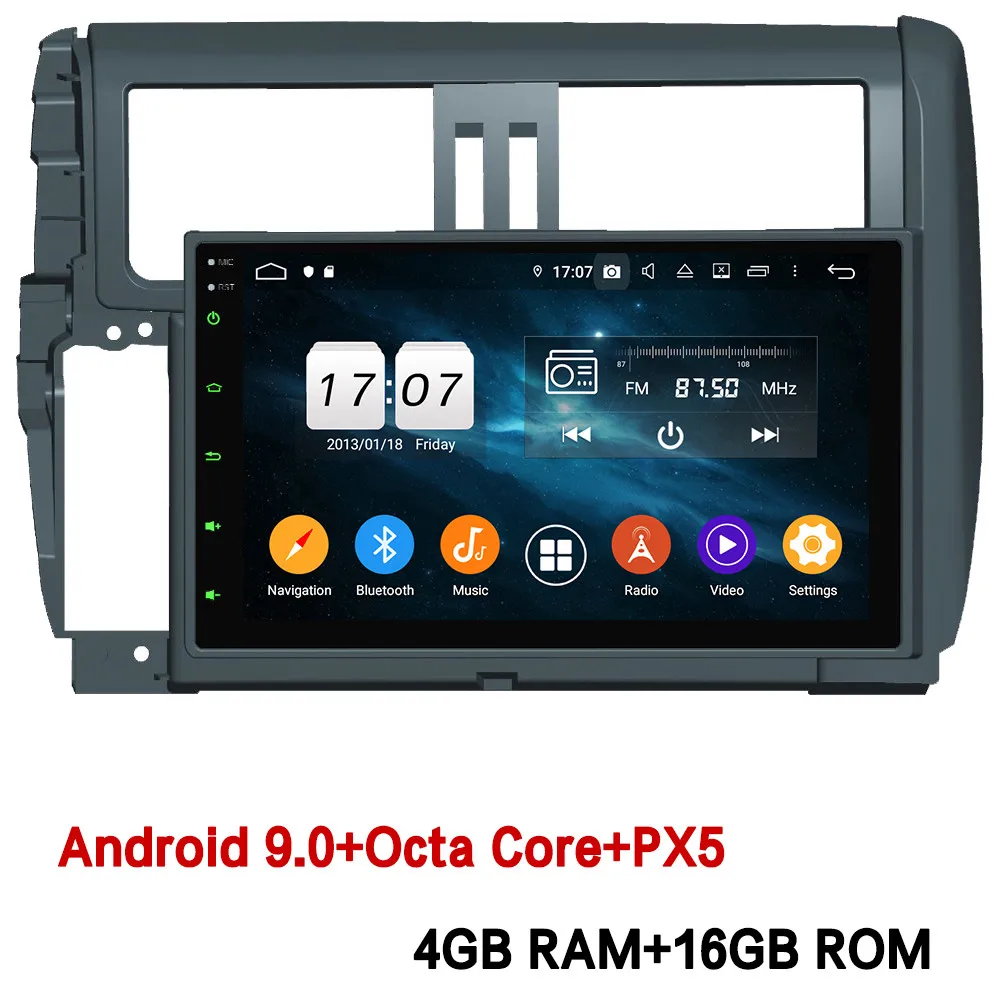 4GB RAM x 16GB ROM Klyde " ips 4G Android 9 Восьмиядерный 4 Гб ОЗУ 64 Гб ПЗУ DSP BT автомобильный DVD мультимедийный плеер радио для Toyota Prado 150 LC150 2010-2013 - Цвет: 4GB RAM x 16GB ROM