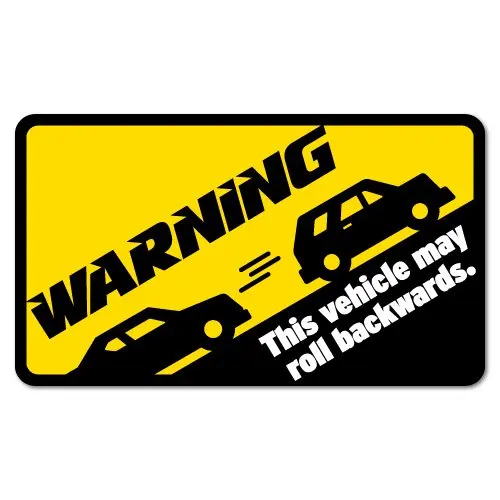 For Warning May Roll Backwards Manual Car Sticker Funny StickersCar