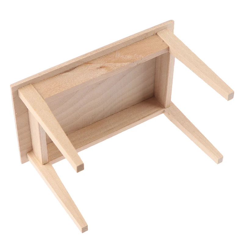 1/12 Dollhouse Miniature Wooden Rectangle Table Model Toys DIY Furniture Accessories