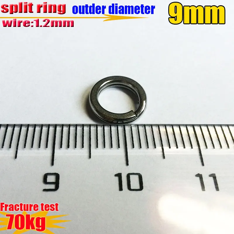 2019new рыболовные раздельные кольца Размер: wire1.2mm outder диаметр 9 мм Quantity200pcs/лот