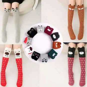 

2020 Brand New Child Toddler Baby Kids Girls Knee High Stockings Legging Warmer Stockings Cartoon Animals Print 3-12Y