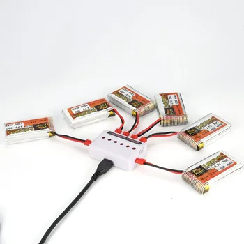 

6Pcs ZOP Power 3.7V 750mAh 1200mAH 30C JST Plug Lipo Battery Rechargeable with 6 in 1 Battery USB Charger for RC Racing Drone