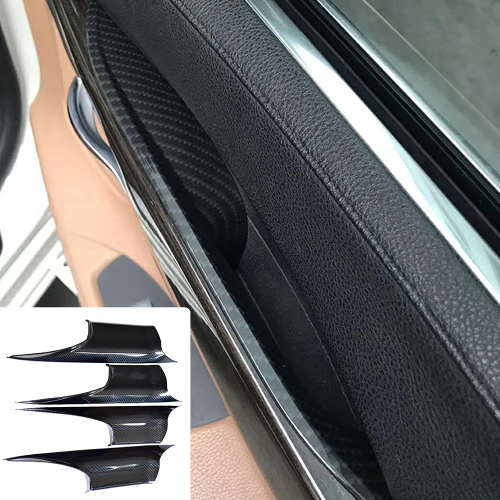 Carbon fiber Car ABS Interior Door Handle For BMW f01 f02 7 Series 730 740 750 Sedan Panel Pull Trim Frame Cover Car Accessories