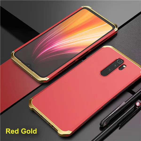 Чехол для Redmi Note 7, чехол для Xiaomi Redmi Note 8 Pro, противоударный металлический чехол из поликарбоната, чехол для Xiaomi Redmi Note 8 Pro, защитный чехол - Цвет: Red Gold