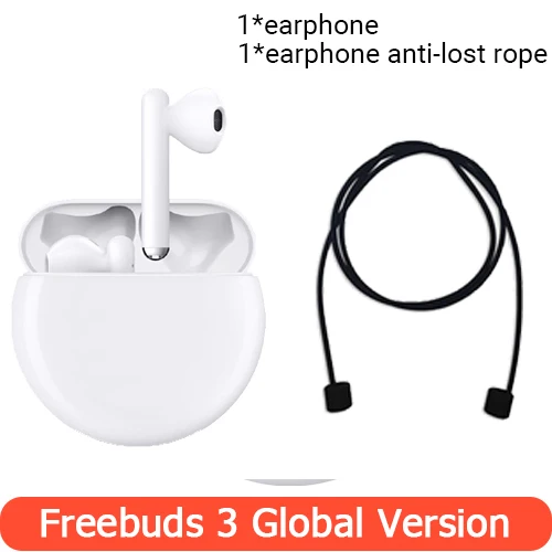 Беспроводная гарнитура huawei Freebuds 3 с глобальной версией, TWS, Bluetooth, наушники с активным шумоподавлением, Bluetooth 5,1, функция ANC - Цвет: White n Rope