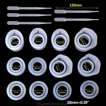 

17Pcs Epoxy Resin Kit Silicone Mold Ring Molds 3 Sizes Dropper DIY Jewelry Rings 16/16.6/17mm Handmade Gifts Jy14 20 Dropship