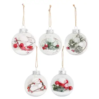 

1 Set 5 Pcs Christmas Tree Decorations Plastic Transparent Christmas Balls