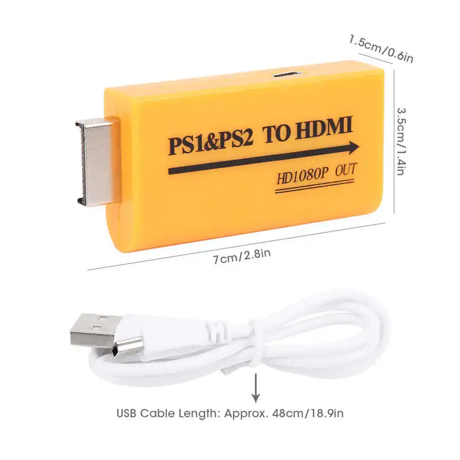 PS1/PS2 к HDMI видеоконвертеру адаптер Выход Композитный 7x3 5x1 5 см Новый|Коробки