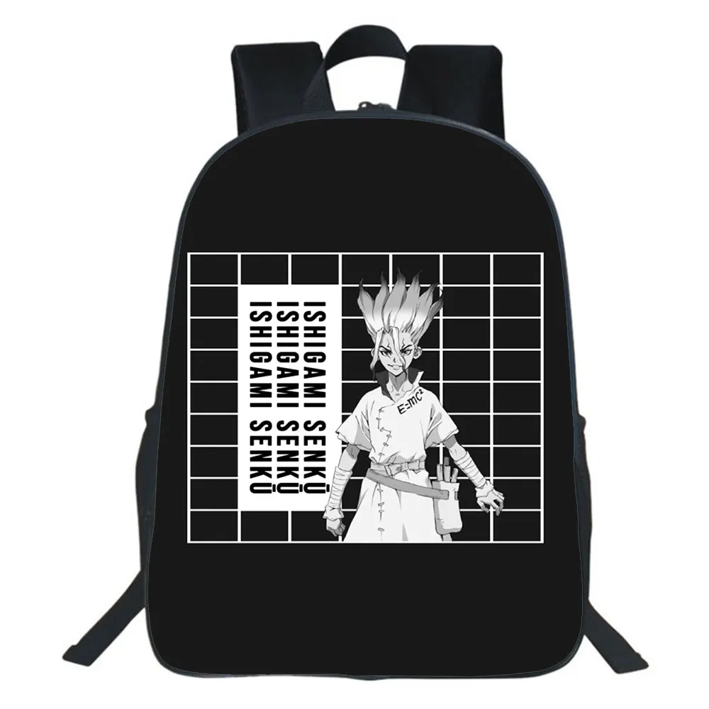 16 Inches DR.Stone Backpack Kindergarten Mochila Cartoon School Bag Teens Girl Storage Bag Travel Bags Children Rucksack