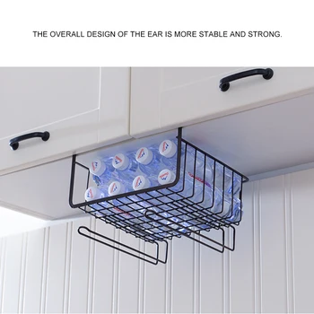 

Metal Storage Rack Under Shelf Rack Wire Cabinet Basket Storage Tableware Cup Rack Organizer Kitchen Hanging Tools