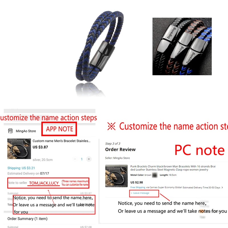 Titanium Steel Double Layer Leather Bracelet with Magnetic Clasp for Women - Brown and Black Braided Design