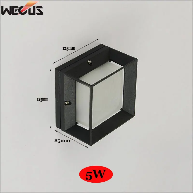 WECUS) светодиодный настенный светильник для крыльца современный водонепроницаемый IP55 для ванной комнаты садовое Наружное освещение украшение алюминиевая настенная лампа - Испускаемый цвет: Style D