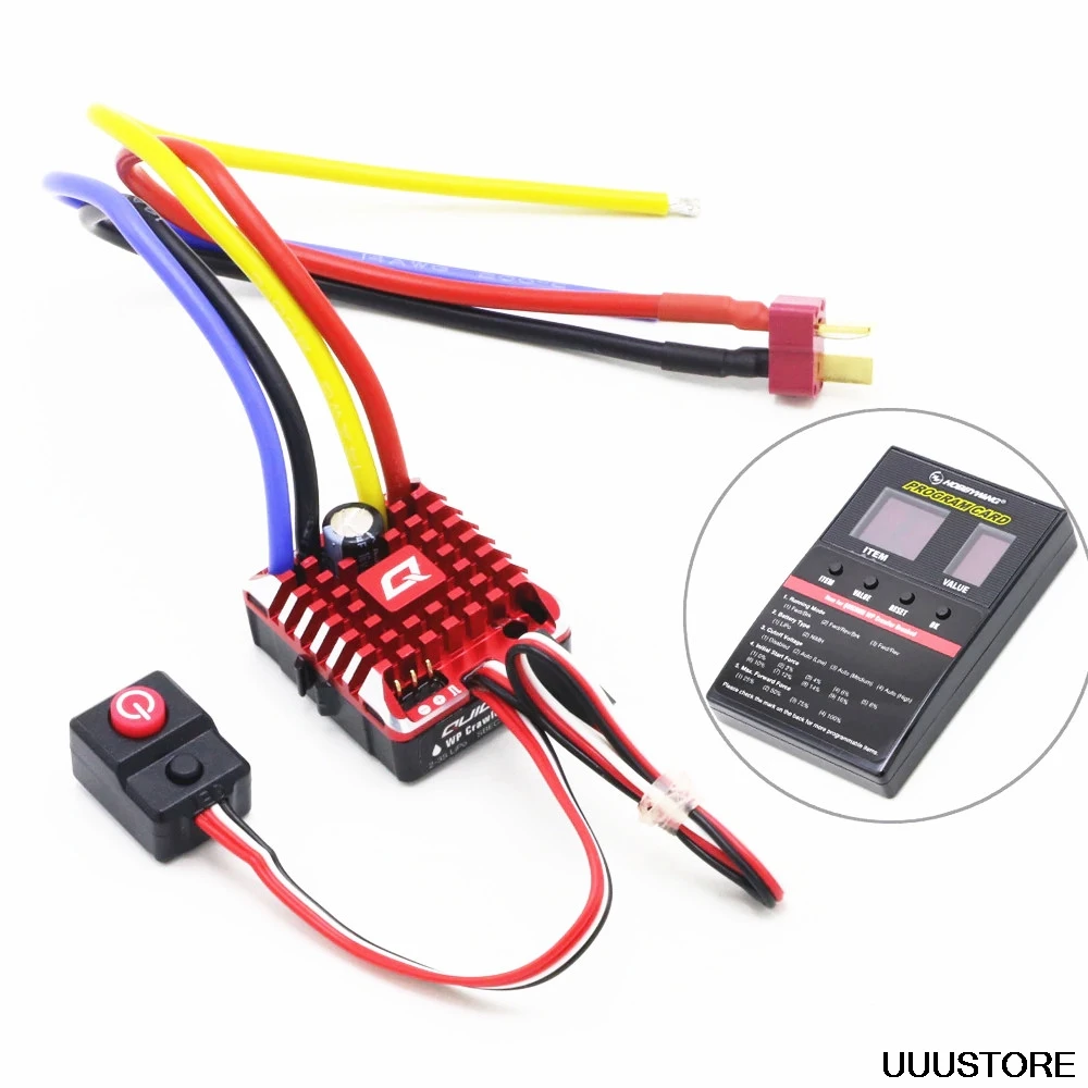 Hobbywing QuicRun 1080 80A Waterproof Brushed ESC w/ Program Card for RC Crawler Hobbywing QuicRun 1080 80A Waterproof Brushed ESC w/ Program Card for RC Crawler
