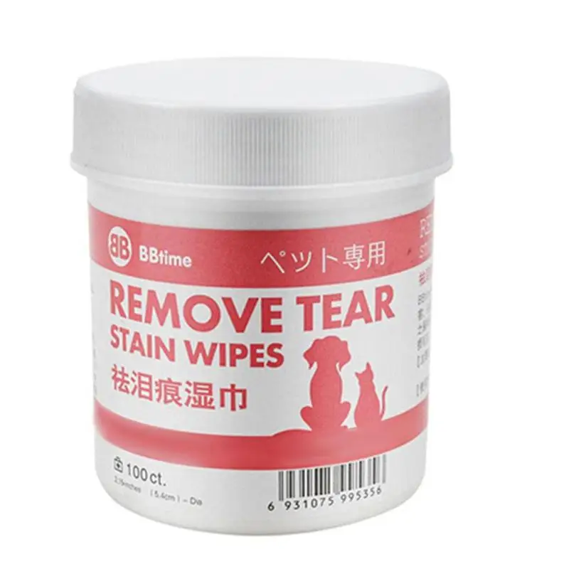 100pcs Pet Aloe Moisturizing Wipes Dog Eyes Tear Stain Cleaning Paper Towel Absorbing Heat and Swelling Skin-Friendly
