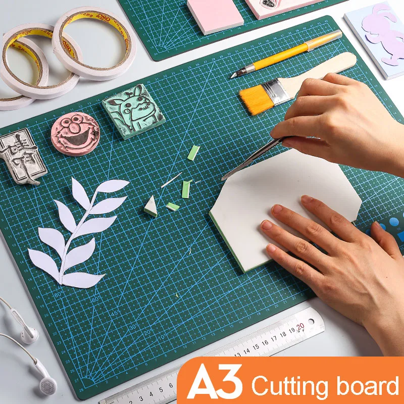 Multifunction A3 Self Healing Pu Leather Cutting Mat Board DIY Sculpture Tool Hand Writing Cutter Knife Pad A3 Patchwork Tools afbeelding