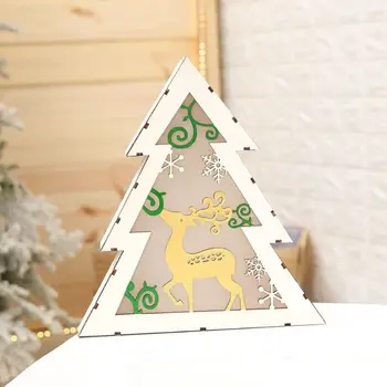 

Wooden LED Lights Lighting Decorations Christmas Tree Shape Window Decorations Creative High Grade Gifts 634E