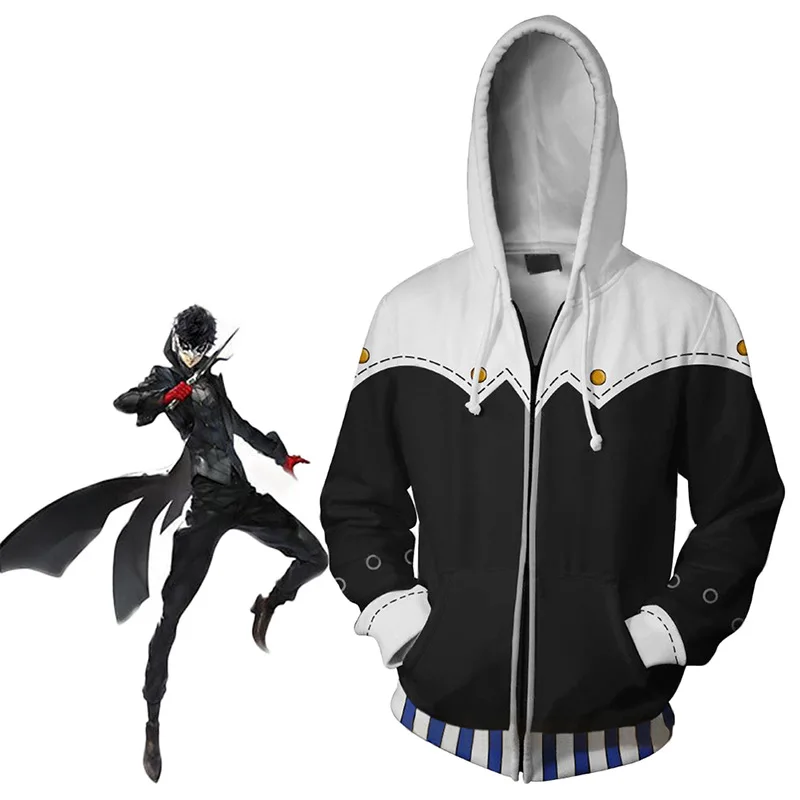 

Game PERSONA 5 Yusuke Kitagawa Cosplay Hoodie 3D print Costume Jacket Zipper Hooded Sweatshirt Thin for Spring Autumn