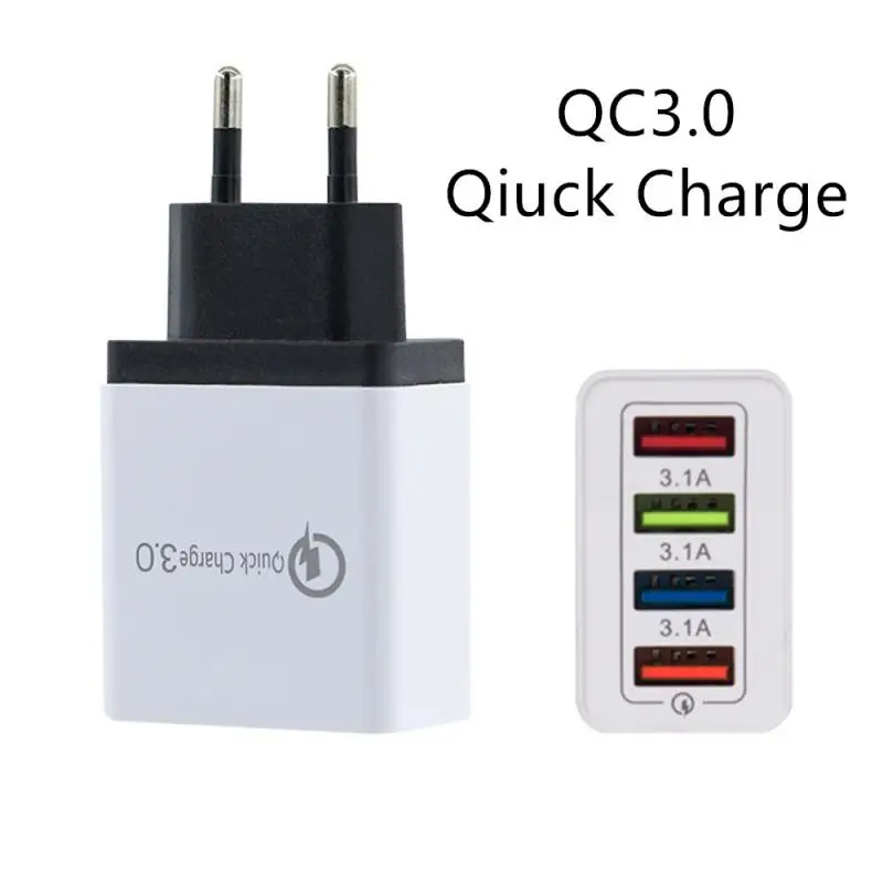Мульти USB Qiuck зарядное устройство для IPhone 11 Pro Max Быстрая зарядка Xiaomi Mi Samsung 4 порта