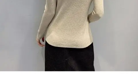 Ladies Korean Turtleneck Sweater Fashion Auricular-Side Slim Knit Multi-Color Autumn And Winter Bottom Unlined New Style pink sweater