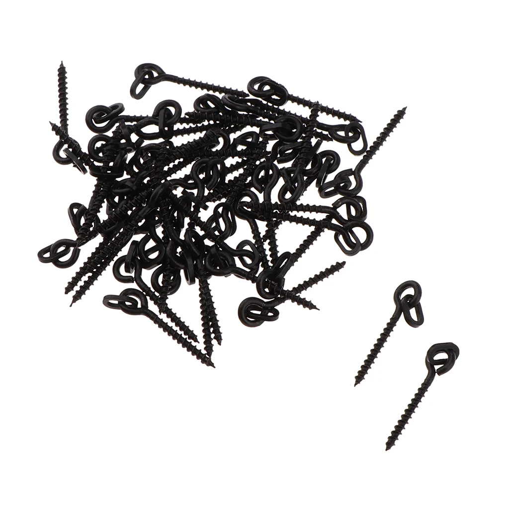 50 Pieces Steel Carp Fishing Boilies Screw with Elliptical Ring Bait Tool Rigs Carp Fishing Tackle Accessory