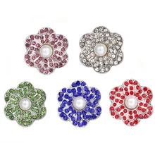 20 шт новые металлические оснастки ювелирные изделия смешанные красивые экзотические цветы подходят 18 мм кнопки ювелирные изделия для DIY оснастки браслет