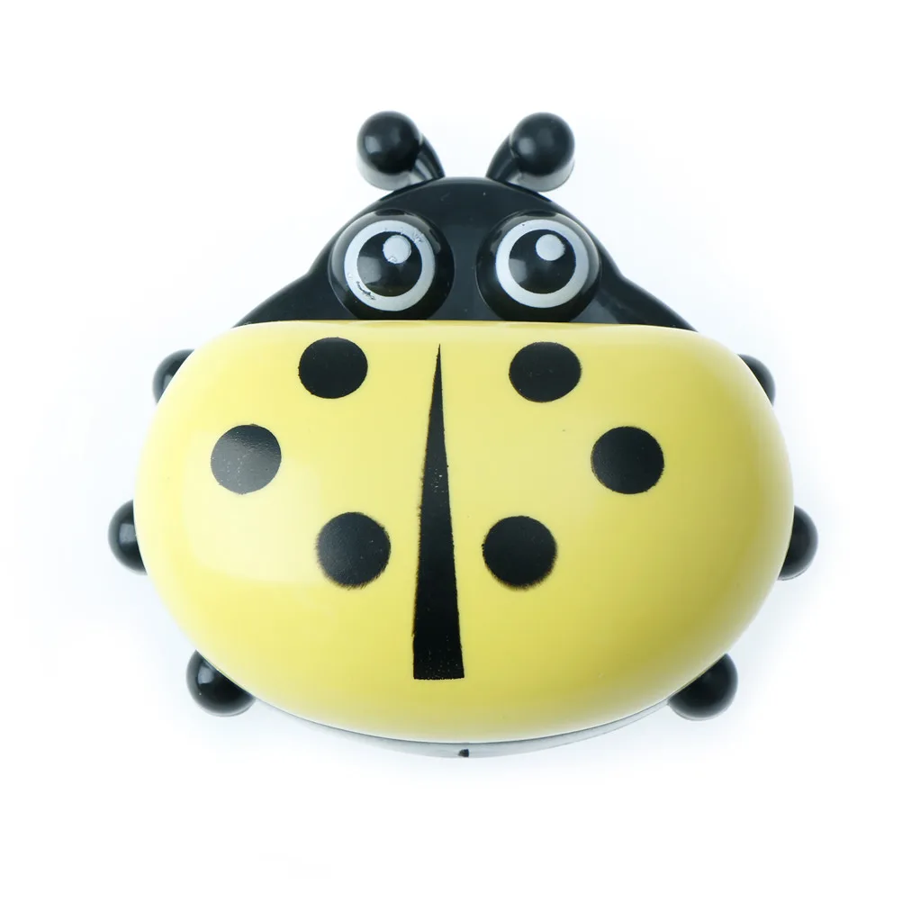 Cute Cartoon Ladybug Soap Box Travel Soap Dish Organizer Kids Bathroom Soap Holder With Corver Soap Case - Цвет: Цвет: желтый