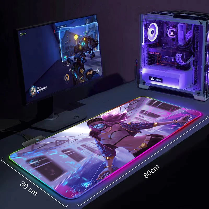 Large 900x400 RGB Mouse Pad Gaming Accessories Mousepad LED Gamer Gamers Video Game League Of Legends PC Desk Mat With Backlit