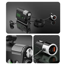 Bluetooth 5.0 Car Kit Handsfree FM Transmitter AUX Audio Rece Car MP3 Player QC3.0+PD 18W USB Charger with Removable Mic