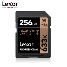 Lexar 633x64G sd-карта 256 Гб карта памяти 32 Гб UHS-I флэш-карта 128 Гб 16 Гб Высокая скорость до 95 м класс 10 633x для камеры