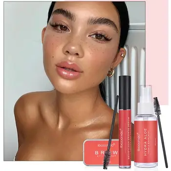 

3D Feathery Brows Soap Kit Brows Makeup Long Lasting Waterproof Eyebrow Setting Gel with Aloe Mist Brow Growth Serum