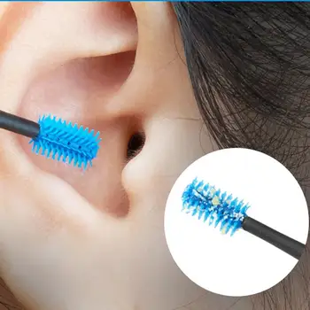 

Reusable Dual Head Ear Cleaning Stick Ear Pick Ear Wax Remover Cleaner Tool Spiral Double Head Silicone Ear Spoon Ear Wax