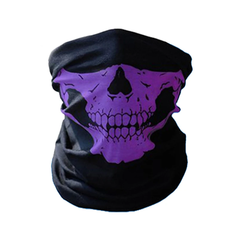 2pcs Halloween Face Mask for Cold Men's Neck Gaiter Shield Scarf Elastic Balaclava Headbands Headwear Windproof Skull Bandana 3