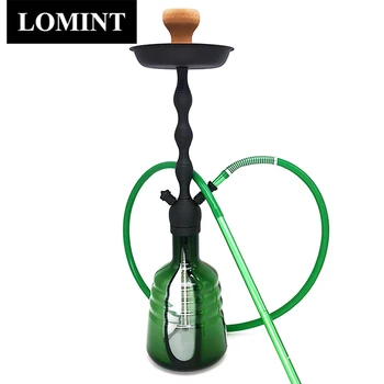 

LOMINT Black Green Zinc alloy Large Hookah Shisha Chicha Narguile Glass Smoking Water Pipe LM-819