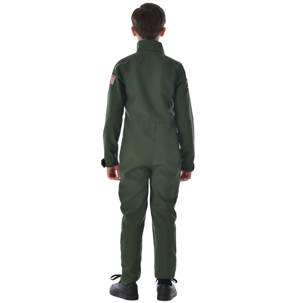 Top Gun Cosplay Military Pilot Costume for Kids American Airforce Uniform Boys Flight Suits cosplay jumpsuit superhero cosplay costume kids cosplay costume