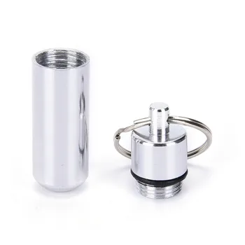 

Hot ill Box Capsule Shape Aluminum Pill Case Keychain Outdoor Pocket Pill Holder Container Delicate Medicine Box