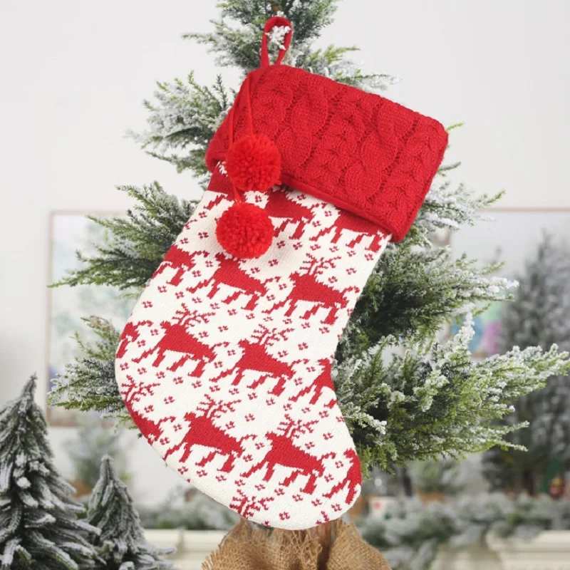 Christmas Socks Santa Claus Christmas Deer Snowman Candy Stockings Bag Christmas Tree Pendant Christmas Gift Bag Decor Supplies