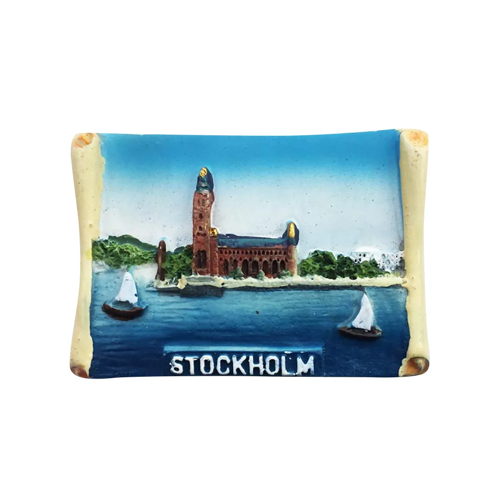 

Lychee Sweden Fridge Magnet Stockholm City Hall Refrigerator Magnetic Sticker Travel Souvenirs Home Decoration
