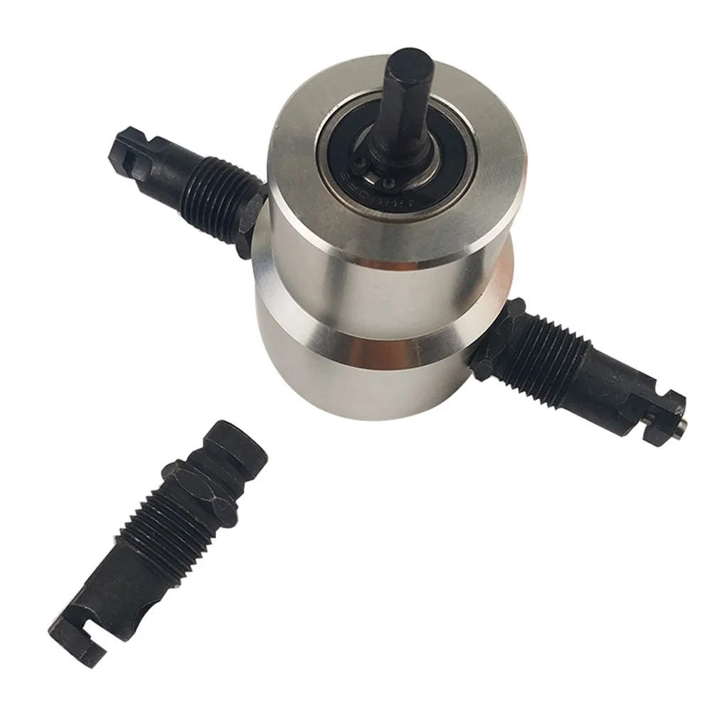

Fast Metal Sheet Cutter Rotatable No Burrs Powerful Drill Hole Saw Easy Use Electric Nibbler Multifunctional Dual Head Tool