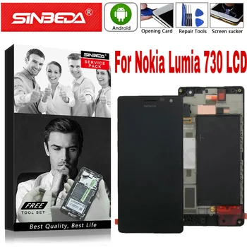 

Sinbeda AMOLED For NOKIA Lumia 730 735 LCD Display Touch Screen Replacement For NOKIA Lumia 730 735 LCD Display With Frame Tools