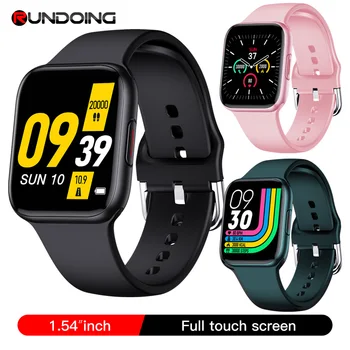 

RUNDOING QY01 women smart watch 1.54 inch full touch screen 10 sport models blood pressure oxygen monitor sport smartwatch men