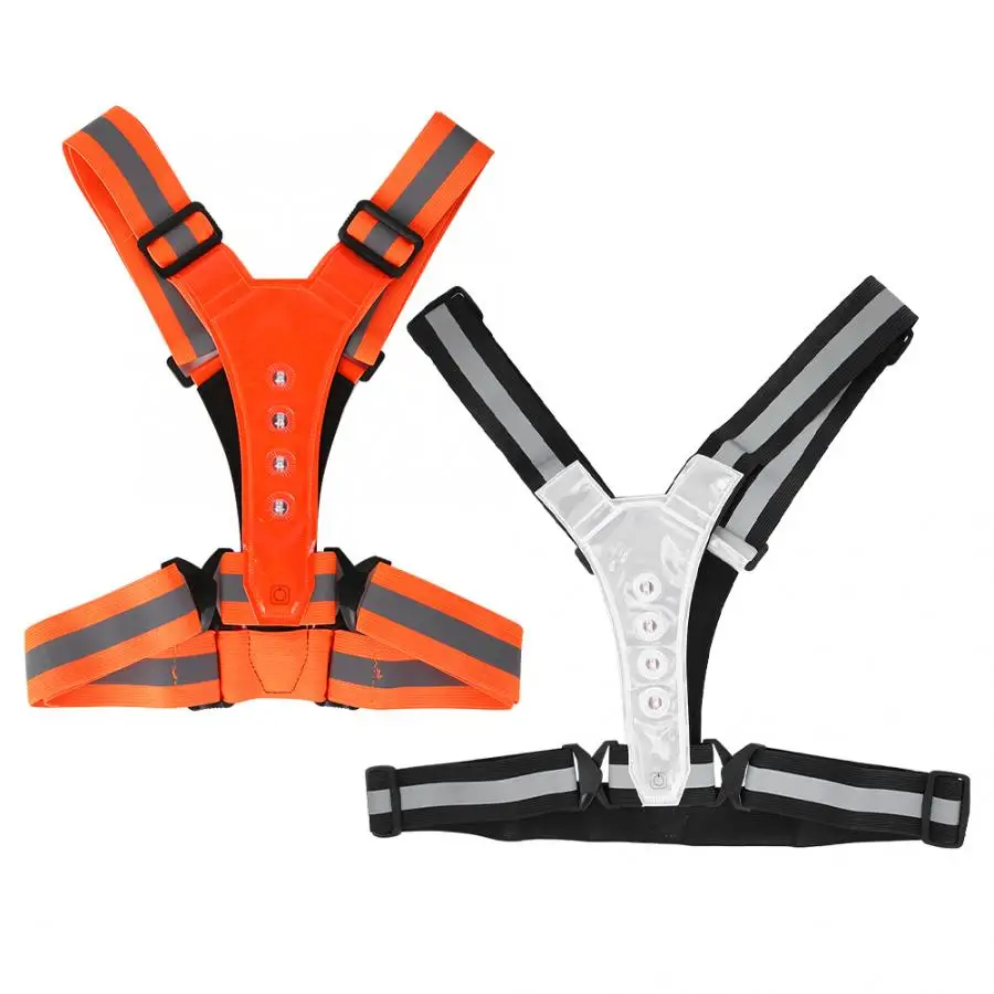 

LED Reflective Cycling Vest High Visibility Night Running Riding Outdoor Activity Safety Vest Adjustable Elastic Driving Vest
