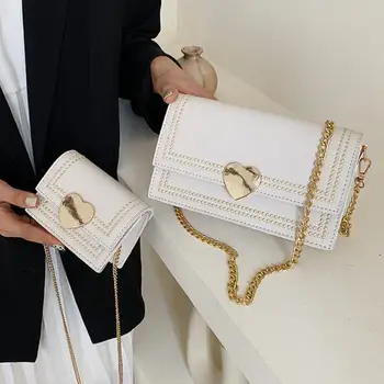 

Elegant Female Rivet Square bag 2019 Fashion New Quality PU Leather Women's Designer Handbag Lock Chain Shoulder Messenger bags