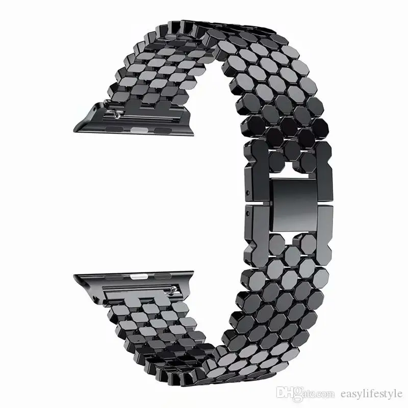 luxury Fish Scale Stainless Steel Replacement Band Strap for apple watch series 5 4 3 2 1 38mm 42mm 40mm 44mm