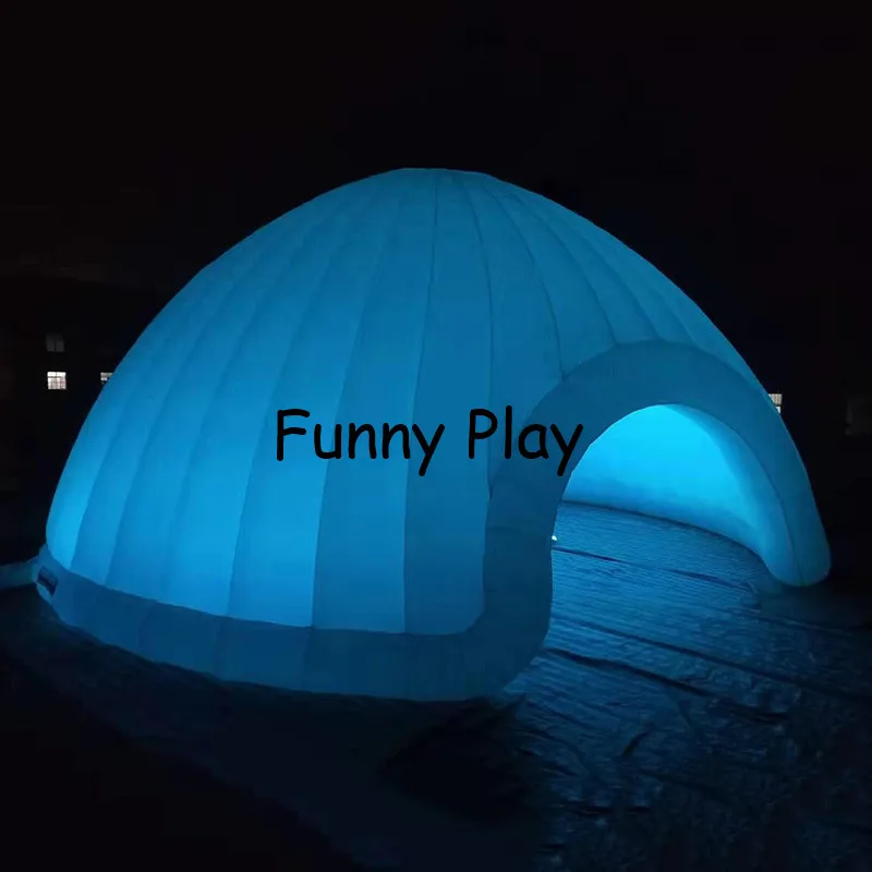 Надувной Igloo со светодиодный Ной подсветкой купольная палатка для